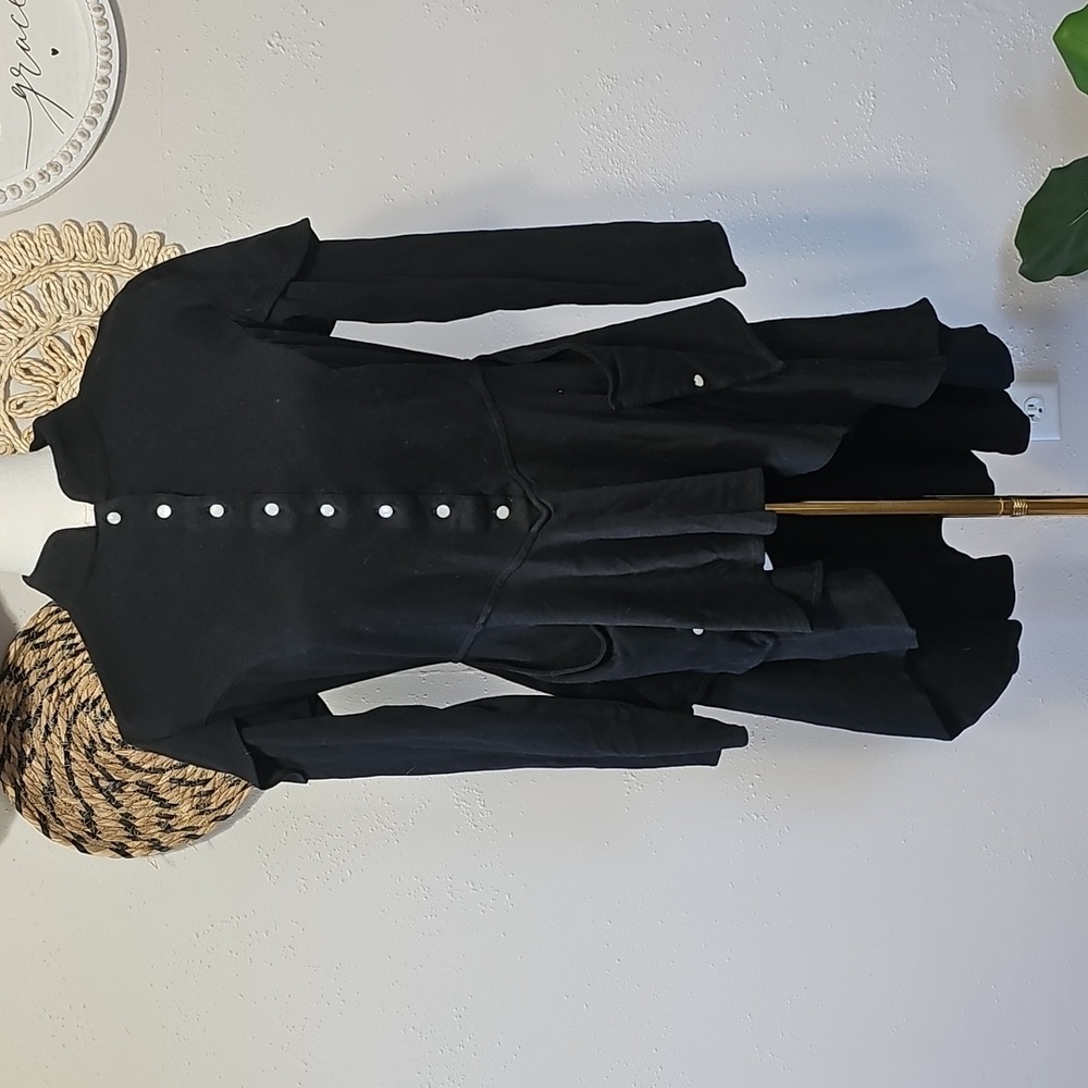 The Pyramid Collection Elegant Black Blouse Womens L Corset Witchy Whimsigoth - Picture 2 of 12